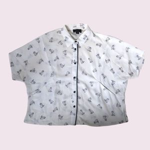 Lumiere Owl Cropped Blouse - Women's S